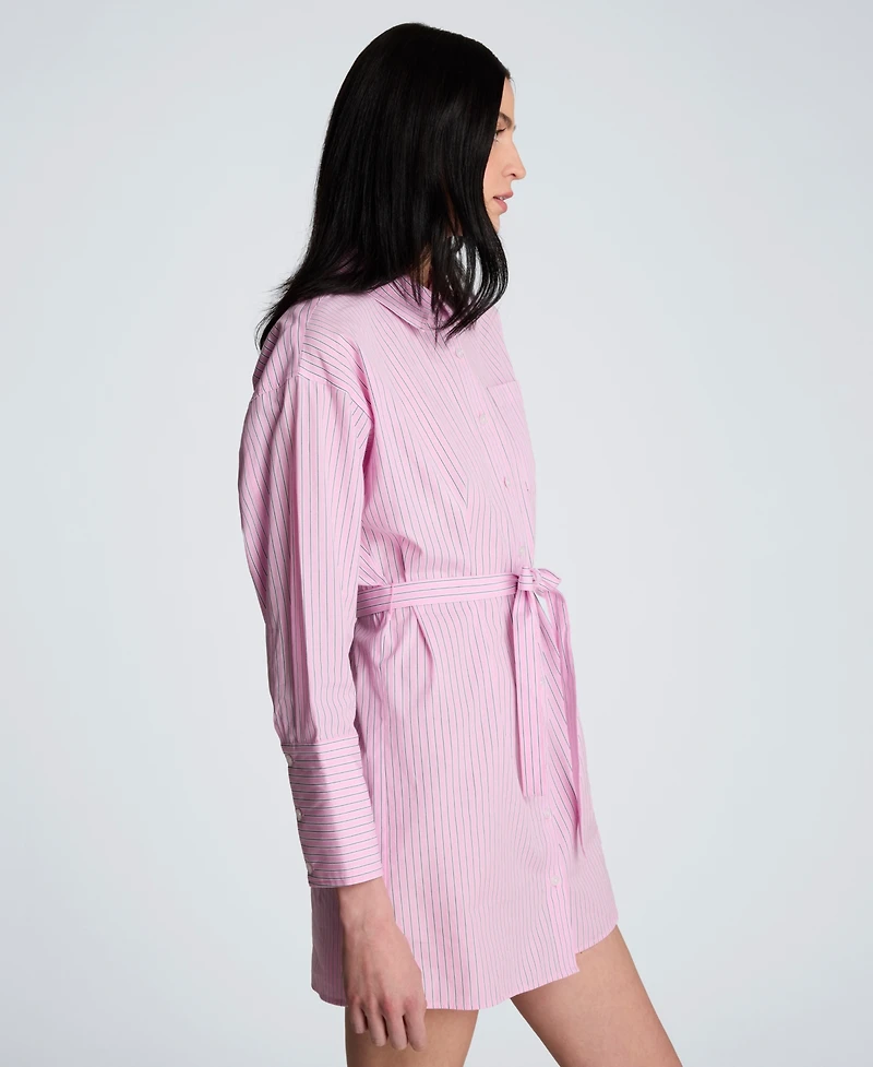 Kenneth Cole Women's Striped Mini Shirt Dress