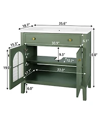 Sillysis 36" Bathroom Vanity with Sink, Medieval Glass Doors, Motion Lighting, Flip Drawer & Adjustable Storage for Modern Bathrooms