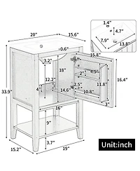 Sillysis 20'' Bathroom Vanity with Sink, Modern Solid Wood Cabinet, Soft Close Door & Open Shelf for Small Spaces