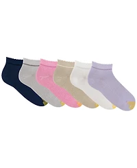 Gold Toe Women's Scalloped Edge Quarter Socks, 6-Pack