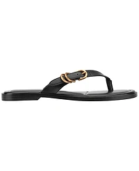 Marc Fisher Women's Retry Buckle Strap Flat Slip-On Sandals