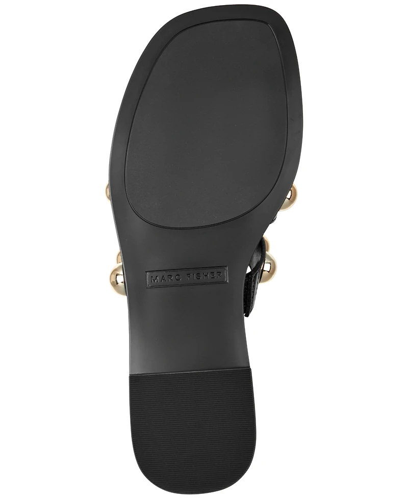 Marc Fisher Women's Zalary Ornamented Strappy Slip-On Sandals
