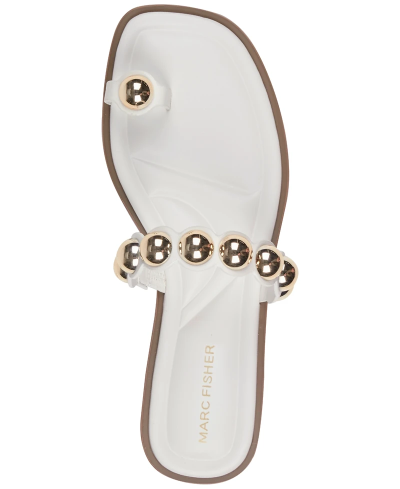 Marc Fisher Women's Zaby Ornamented Toe Ring Flat Sandals