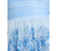 Morgan & Company Juniors' Strapless Butterfly Soutache Ball-Gown