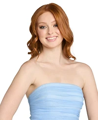 Morgan & Company Juniors' Strapless Butterfly Soutache Ball-Gown