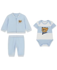 Guess Baby Boys' Bodysuit, Bomber Jacket, and Pants, 3-Piece Set