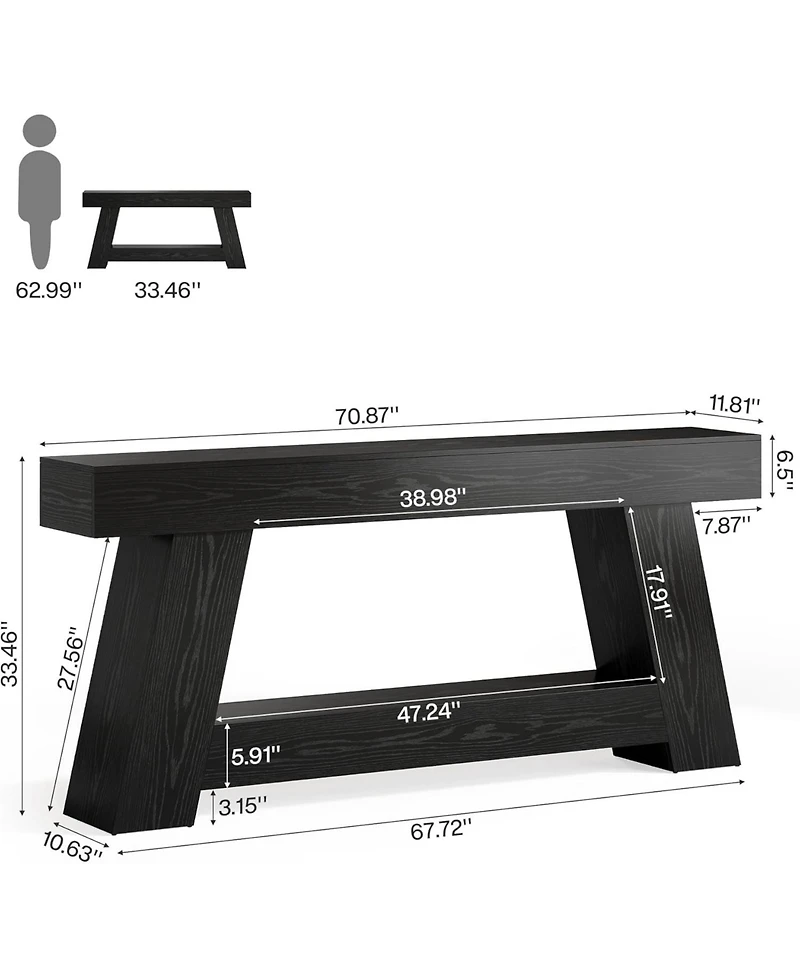 Tribesigns 70.9 Inch Long Console Tables, Farmhouse Entryway Table with Storage