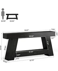 Tribesigns 70.9 Inch Long Console Tables, Farmhouse Entryway Table with Storage