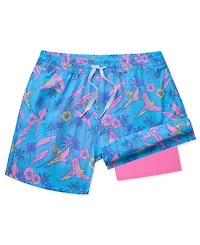 Chubbies Boys' 7-20 The Great Pink Sharks Flock Parties Swim Trunk