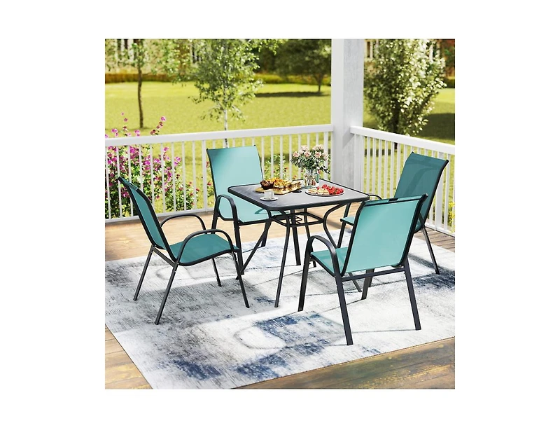 Slickblue 4-Piece Patio Chair Set with All-Weather Fabric for Outdoor Use