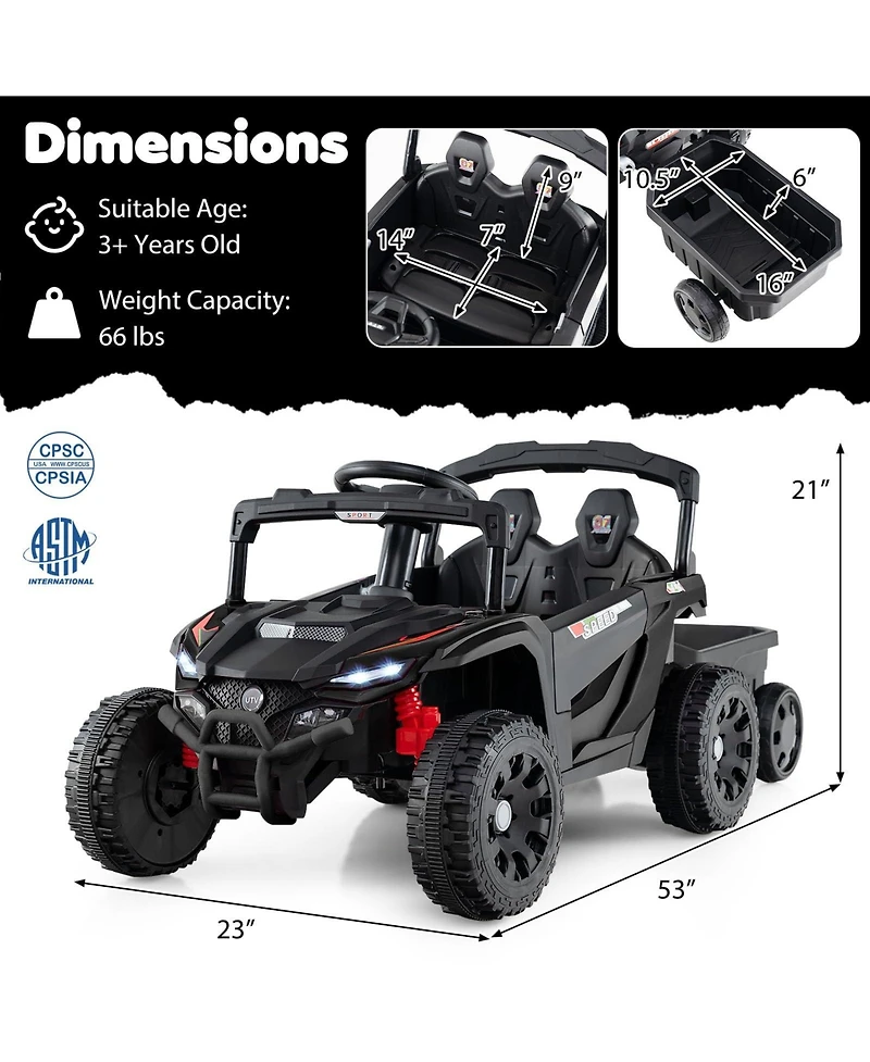 Mecale 12V Battery Powered Ride On Tractor with Parent Remote