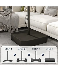 Homsee 15 ft. Double Sided Umbrella Outdoor Patio with 36 Led Solar Lights, Base and Sand Bag