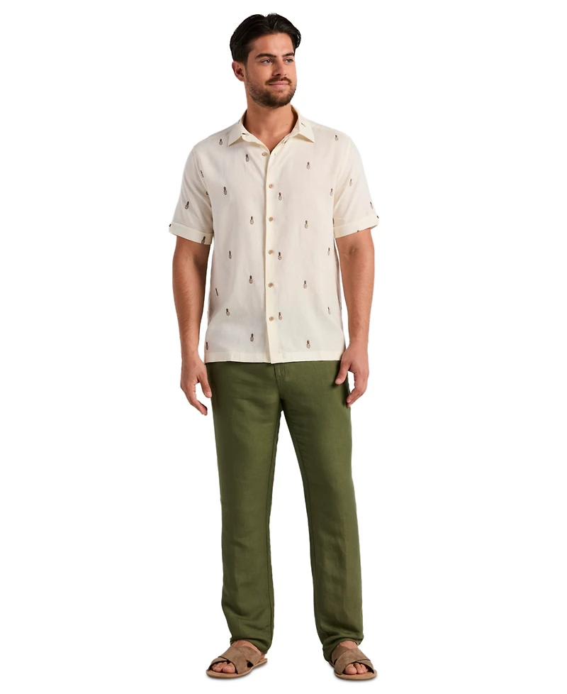 Cubavera Men's Pineapple Embroidered Shirt