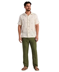 Cubavera Men's Pineapple Embroidered Shirt