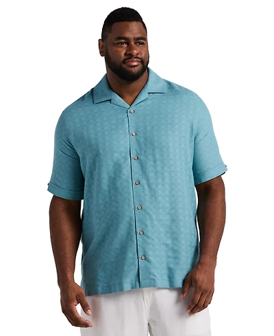 Cubavera Men's Big & Tall Geometric Dobby Print Shirt