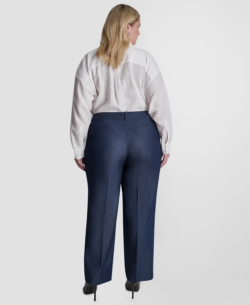 Dkny Plus Mid-Rise Pleated Trouser