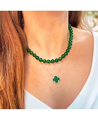 The Lovery Green Onyx Knotted Bead Necklace 14K Gold