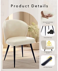 Gaomon Dining Chairs Set of 2, Ergonomic Synthetic Leather Seat, Curved Backrest, Steel Legs, Mid-Century Design, 265 lbs