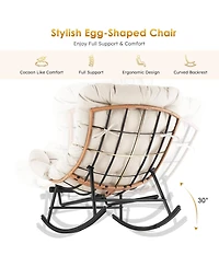 gaomon 2PCS Papasan Rocking Chair with Foot Rest