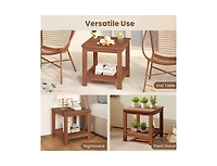 Slickblue Patio 2-Tier Outdoor Side Table with Lower Storage Shelf