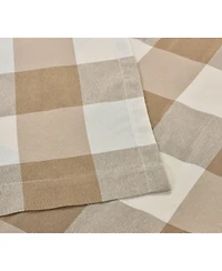 Kate Aurora Country Farmhouse Rod Pocket Buffalo Plaid Gingham Tie Up Window Curtain Panel