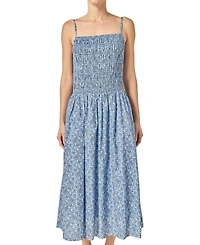 English Factory Women's Checked Smocked Midi Dress