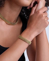 Olivia Burton Women's Chequerboard Link Gold Tone Stainless Steel Bracelet