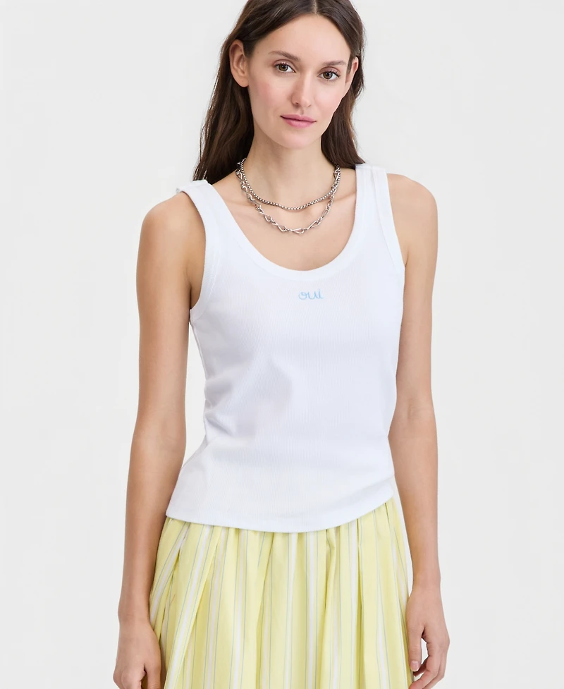 On 34th Women's Embroidered "Oui" Tank Top, Macy's Exclusive