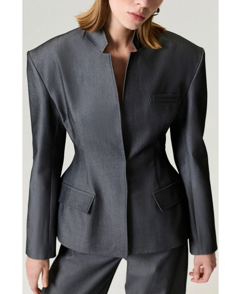 Nocturne Women's Structured Padded High-Neck Jacket