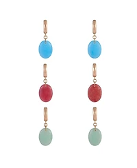 Rachel Rachel Roy Trio Earring Set with Oval Semi Precious Stone Drops