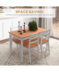 5pc Dining Table Chairs Set Solid Wood Kitchen Breakfast Dinette Furniture