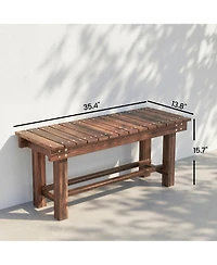Outsunny Wooden Garden Bench Wood