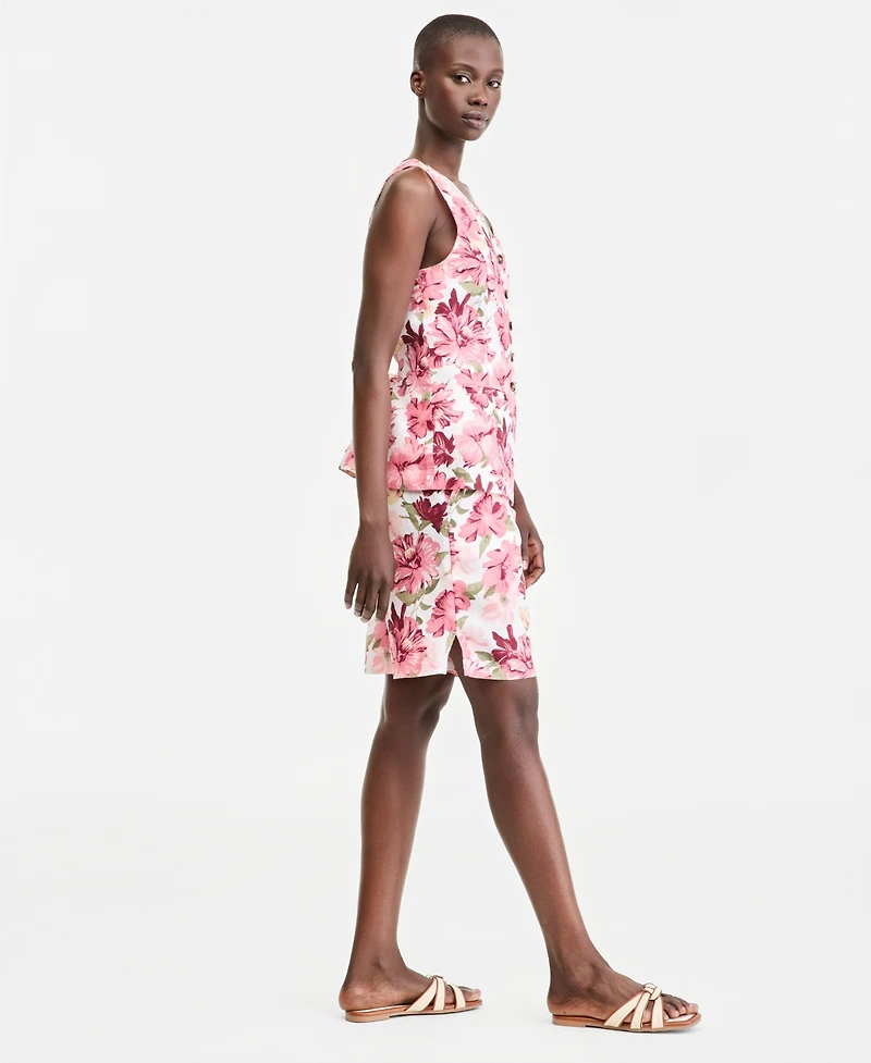 Charter Club Women's 100% Linen Printed Bermuda Shorts, Macy's Exclusive