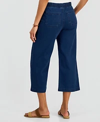 Style & Co Women's Cropped High Rise Wide-Leg Jeans, Macy's Exclusive