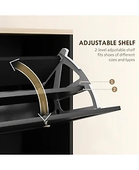 Homcom Modern Shoe Cabinet with 3 Flip Drawers for 18 Pairs