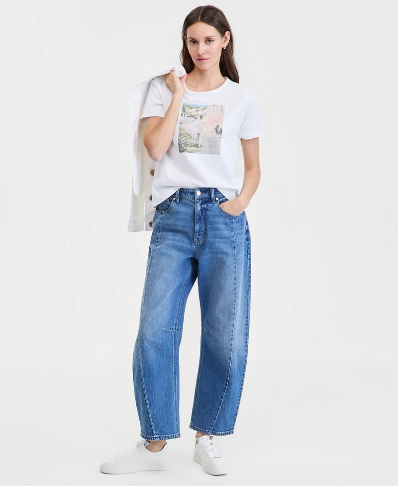 On 34th Women's Cotton Solo Traveler Everyday Graphic Tee, Macy's Exclusive
