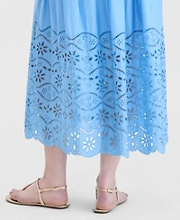 On 34th Women's Cotton Solid Eyelet Midi Skirt, Macy's Exclusive