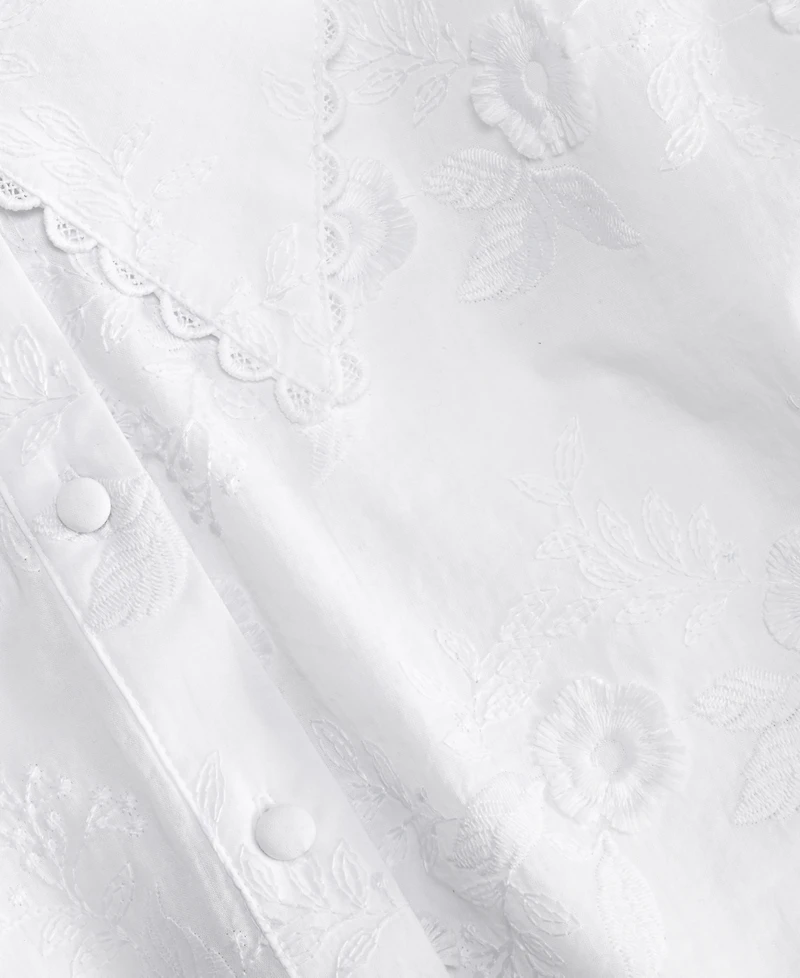 On 34th Women's Cotton V-Neck Floral Applique Blouse, Macy's Exclusive