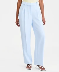 On 34th Women's High-Rise Polished Crepe Pleated Wide-Leg Trousers, Macy's Exclusive
