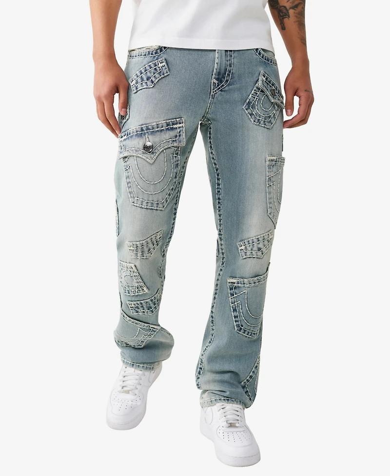 True Religion Men's Ricky Multi-Pocket Super T-Straight Jeans