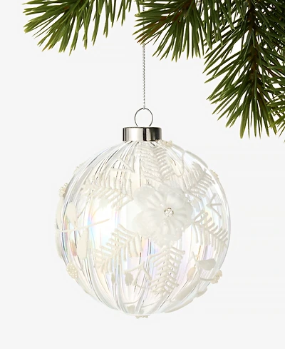 Holiday Lane Iced Delight Ball Ornament with Floral Pattern, Macy's Exclusive