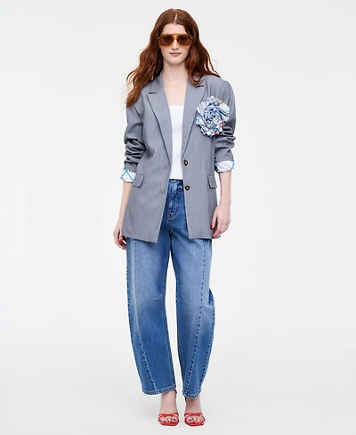 Women's Flower Pin Pinstripe Blazer, Macy's Exclusive-Molly Rogers Capsule Collection