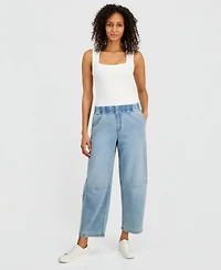 Style & Co Women's High-Rise Pull-On Barrel Jeans, Macy's Exclusive