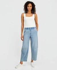 Style Co Womens High Rise Pull On Barrel Jeans Macys Exclusive