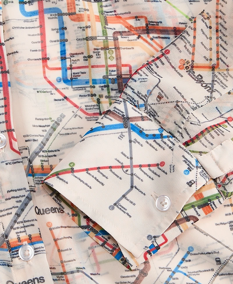 Women's Subway-Print Shirt, Macy's Exclusive- Molly Rogers Capsule Collection