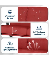 gaomon 3 Seat Outdoor Porch Swing, 2-in-1 Patio Swing Chair with Thickened Removable Cushions