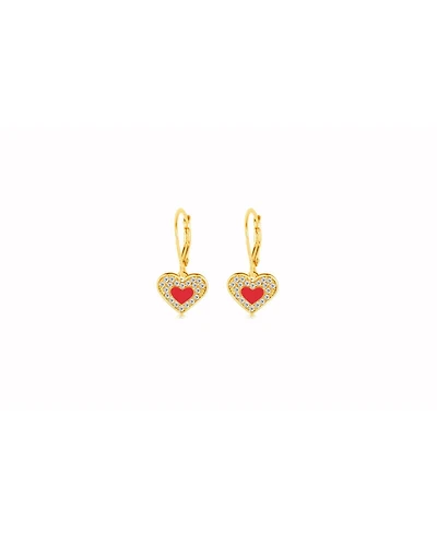 Chanteur Girls 18K Gold Plated Heart Hypoallergenic Earrings with Sterling Silver Leverbacks