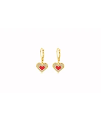 Chanteur Girls 18K Gold Plated Heart Hypoallergenic Earrings with Sterling Silver Leverbacks