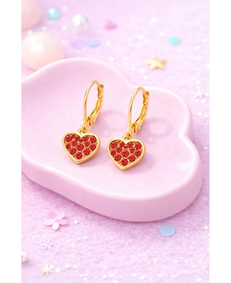 Chanteur 18K Gold Plated Kids Heart Hypoallergenic Earrings for Girls with Sterling Silver Leverbacks