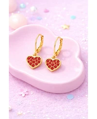 Chanteur 18K Gold Plated Kids Heart Hypoallergenic Earrings for Girls with Sterling Silver Leverbacks